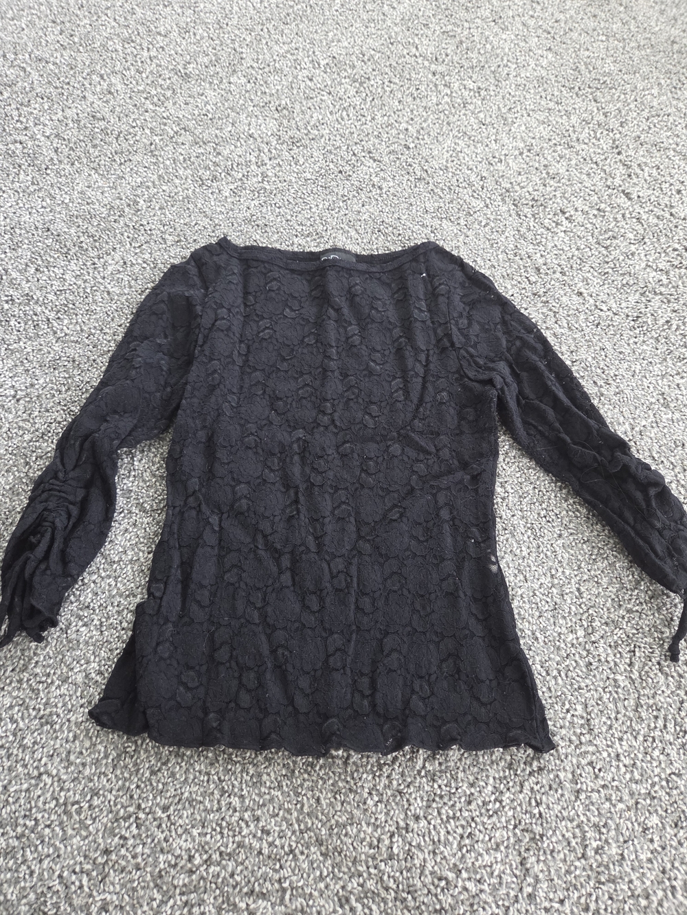 My Michelle Black Floral Lace Long Sleeve Tunic